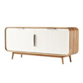Titel: "Moderne Houten Dressoirkast met Witte Deuren"